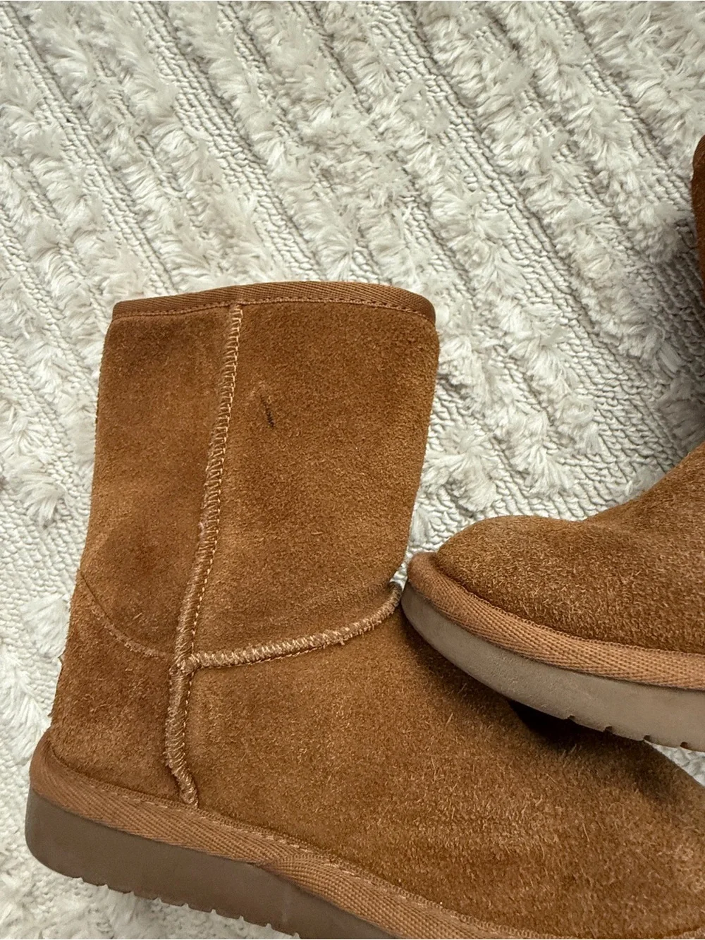 Koolaburra By Ugg Girl Size 12 Suede Bow Chestnut Brown Victoria Boots Reg $74